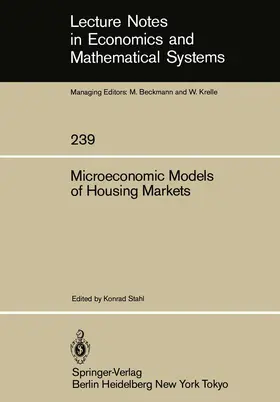 Stahl |  Microeconomic Models of Housing Markets | Buch |  Sack Fachmedien
