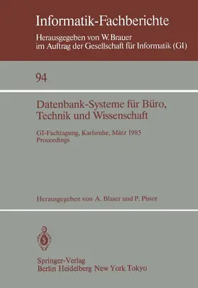 Pistor / Blaser |  Datenbank-Systeme für Büro, Technik und Wissenschaft | Buch |  Sack Fachmedien