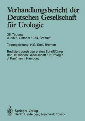 Kaufmann / Stoll |  Verhandlungsbericht der Deutschen Gesellschaft für Urologie | Buch |  Sack Fachmedien