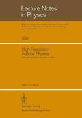 Muller |  High Resolution in Solar Physics | Buch |  Sack Fachmedien