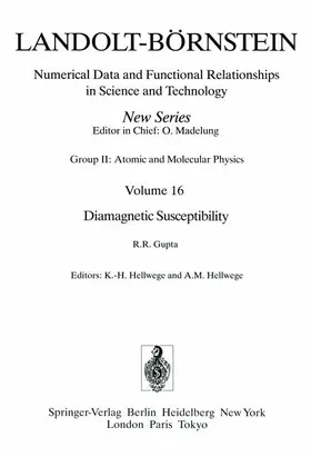 Gupta / Hellwege |  Diamagnetic Susceptibility / Diamagnetische Suszeptibilität | Buch |  Sack Fachmedien