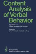 Gottschalk / Viney / Lolas |  Content Analysis of Verbal Behavior | Buch |  Sack Fachmedien