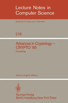 Williams |  Advances in Cryptology | Buch |  Sack Fachmedien