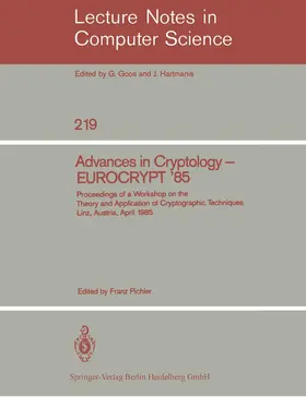 Pichler |  Advances in Cryptology - EUROCRYPT '85 | Buch |  Sack Fachmedien