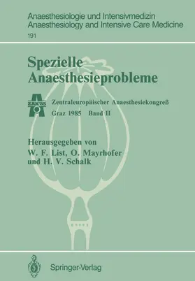 List / Schalk / Mayrhofer |  Spezielle Anaesthesieprobleme | Buch |  Sack Fachmedien