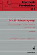 Schindler / Hommel |  GI-16.Jahrestagung I | Buch |  Sack Fachmedien