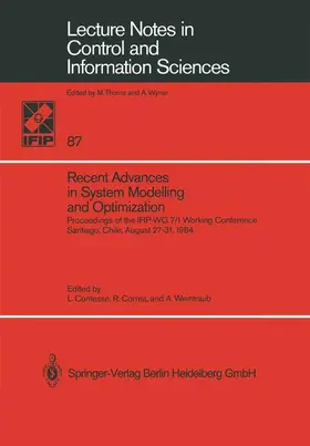 Contesse / Weintraub / Correa |  Recent Advances in System Modelling and Optimization | Buch |  Sack Fachmedien