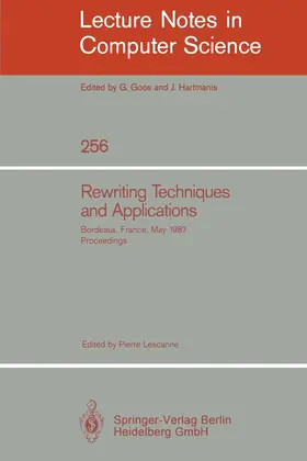 Lescanne |  Rewriting Techniques and Applications | Buch |  Sack Fachmedien