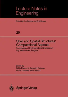 De Roeck / Backx / Samartin Quiroga |  Shell and Spatial Structures: Computational Aspects | Buch |  Sack Fachmedien