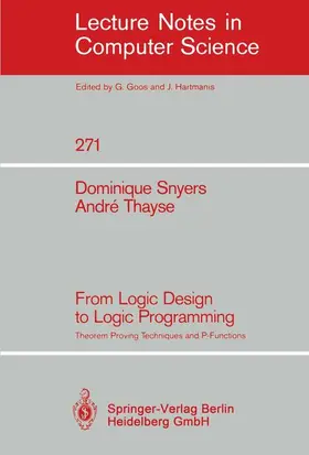 Thayse / Snyers |  From Logic Design to Logic Programming | Buch |  Sack Fachmedien