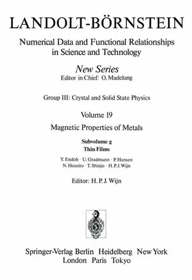 Endoh / Gradmann / Hansen |  Thin Films / Dünne Filme | Buch |  Sack Fachmedien
