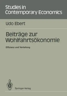Ebert |  Beiträge zur Wohlfahrtsökonomie | Buch |  Sack Fachmedien