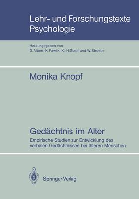 Knopf |  Gedächtnis im Alter | Buch |  Sack Fachmedien