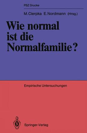 Nordmann / Cierpka | Wie normal ist die Normalfamilie? | Buch | 978-3-540-19341-8 | sack.de