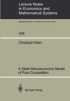 Klein |  A Static Microeconomic Model of Pure Competition | Buch |  Sack Fachmedien