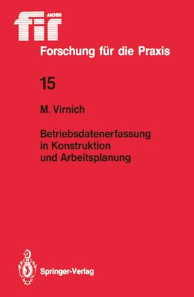 Virnich |  Betriebsdatenerfassung in Konstruktion und Arbeitsplanung | Buch |  Sack Fachmedien