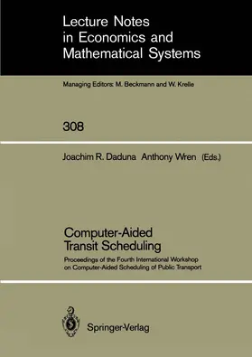 Daduna / Wren |  Computer-Aided Transit Scheduling | Buch |  Sack Fachmedien