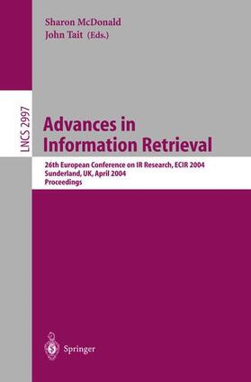 Tait / McDonald |  Advances in Information Retrieval | Buch |  Sack Fachmedien