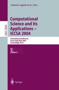 Lagana / Laganà / Gavrilova |  Computational Science and Its Applications - ICCSA 2004. Part 1 | Buch |  Sack Fachmedien
