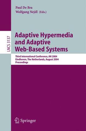De Bra / Nejdl |  Adaptive Hypermedia and Adaptive Web-Based Systems | Buch |  Sack Fachmedien