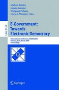 Böhlen / Wimmer / Gamper |  E-Government: Towards Electronic Democracy | Buch |  Sack Fachmedien