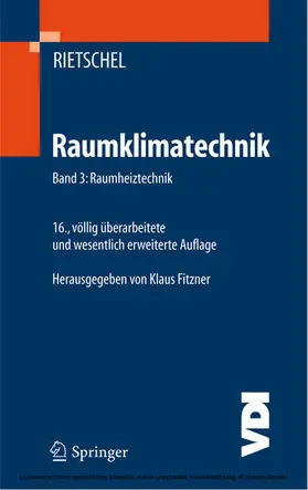 Rietschel / Fitzner | Raumklimatechnik | E-Book | www.sack.de