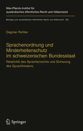 Richter |  Sprachenordnung und Minderheitenschutz im schweizerischen Bundesstaat | eBook | Sack Fachmedien