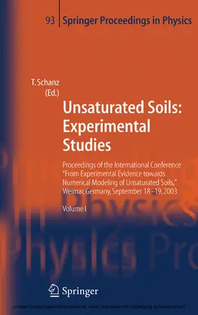 Schanz | Unsaturated Soils: Experimental Studies | E-Book | sack.de