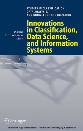 Baier / Wernecke | Innovations in Classification, Data Science, and Information Systems | E-Book | www.sack.de