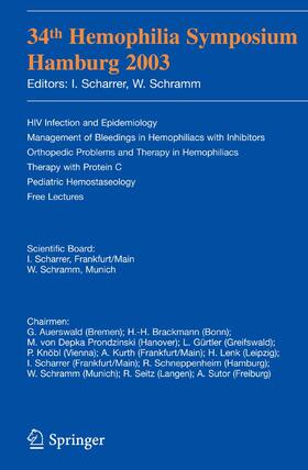 Scharrer / Schramm | 34th Hemophilia Symposium Hamburg 2003 | E-Book | sack.de