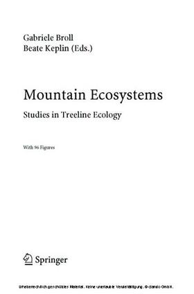 Broll / Keplin | Mountain Ecosystems | E-Book | sack.de