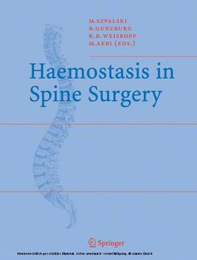 Szpalski / Gunzburg / Weiskopf | Haemostasis in Spine Surgery | E-Book | sack.de