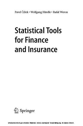 Cizek / Härdle / Weron | Statistical Tools for Finance and Insurance | E-Book | sack.de