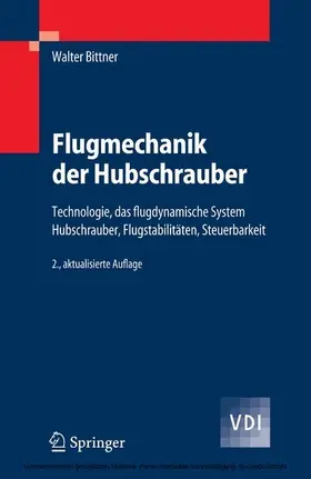 Bittner |  Flugmechanik der Hubschrauber | eBook | Sack Fachmedien