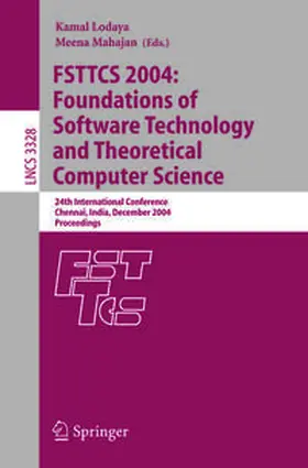 Lodaya / Mahajan |  FSTTCS 2004: Foundations of Software Technology and Theoretical Computer Science | eBook | Sack Fachmedien