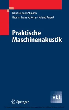 Kollmann / Schösser / Angert | Praktische Maschinenakustik | E-Book | www.sack.de