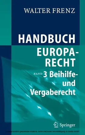 Frenz |  Handbuch Europarecht | eBook | Sack Fachmedien