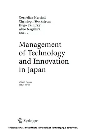Herstatt / Stockstrom / Tschirky | Management of Technology and Innovation in Japan | E-Book | sack.de