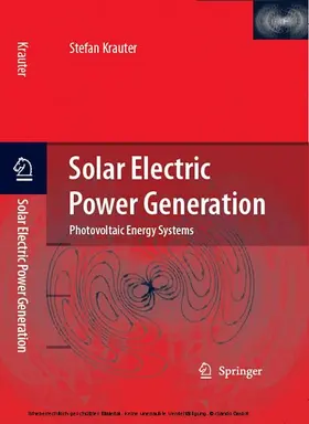 Krauter |  Solar Electric Power Generation - Photovoltaic Energy Systems | eBook | Sack Fachmedien