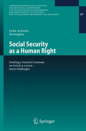Riedel | Social Security as a Human Right | Buch | 978-3-540-31467-7 | sack.de