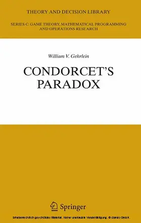 Gehrlein |  Condorcet's Paradox | eBook | Sack Fachmedien