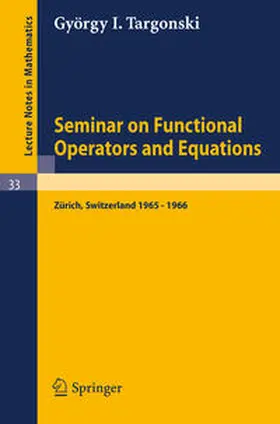 Targonski | Seminar on Functional Operators and Equations | E-Book | www.sack.de