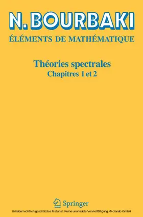 Bourbaki |  Théories spectrales | eBook | Sack Fachmedien