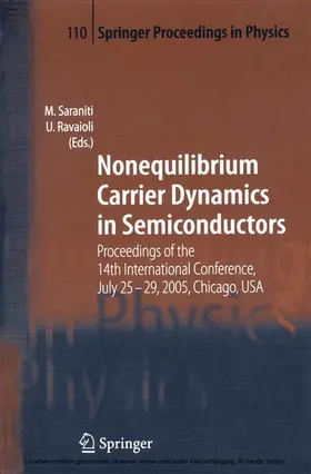 Saraniti / Ravaioli | Nonequilibrium Carrier Dynamics in Semiconductors | E-Book | www.sack.de