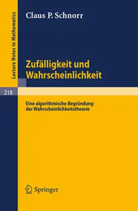 Schnorr | Zufälligkeit und Wahrscheinlichkeit | E-Book | www.sack.de
