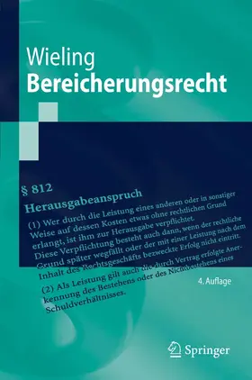 Wieling |  Bereicherungsrecht | eBook | Sack Fachmedien