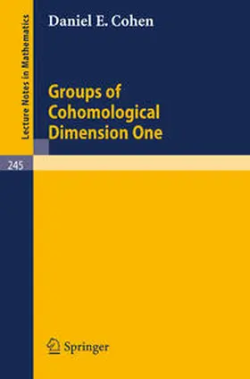 Cohen | Groups of Cohomological Dimension One | E-Book | www.sack.de