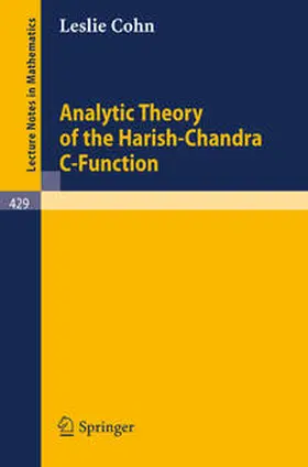 Cohn | Analytic Theory of the Harish-Chandra C-Function | E-Book | www.sack.de