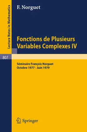 Norguet | Fonctions de Plusieurs Variables Complexes IV | E-Book | www.sack.de