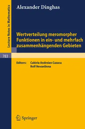 Dinghas / Nevanlinna / Andreian Cazacu |  Wertverteilung meromorpher Funktionen in ein- und mehrfach zusammenhängenden Gebieten | eBook | Sack Fachmedien